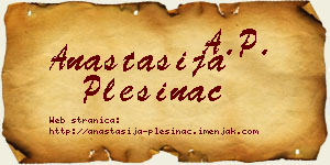 Anastasija Plešinac vizit kartica